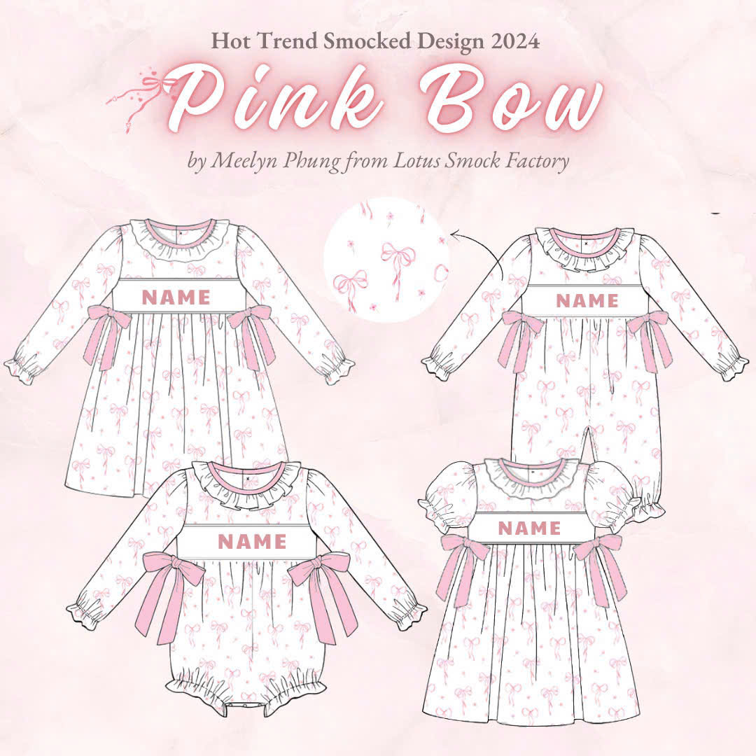 Bow 2D Design Wholesale Smocked Clothing