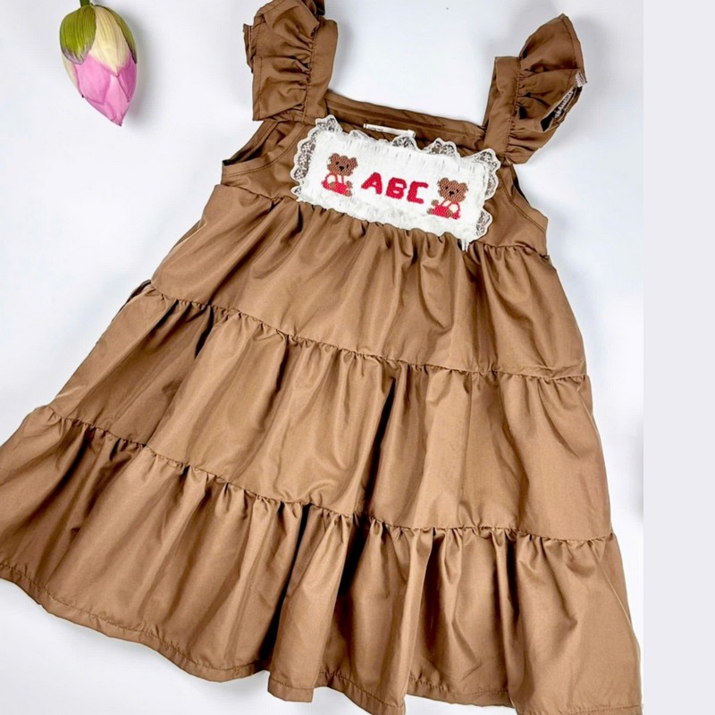 Brown Dress Wholesale Smocked Clothing