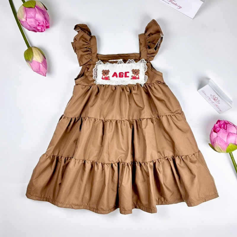 Brown Dress Wholesale Smocked Clothing