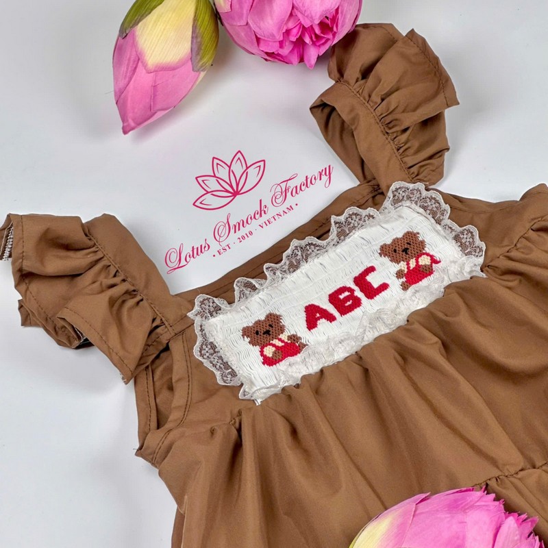 Brown Dress Wholesale Smocked Clothing