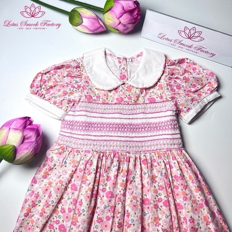 Floral Pearl Dress Wholesale Smocked Clothing