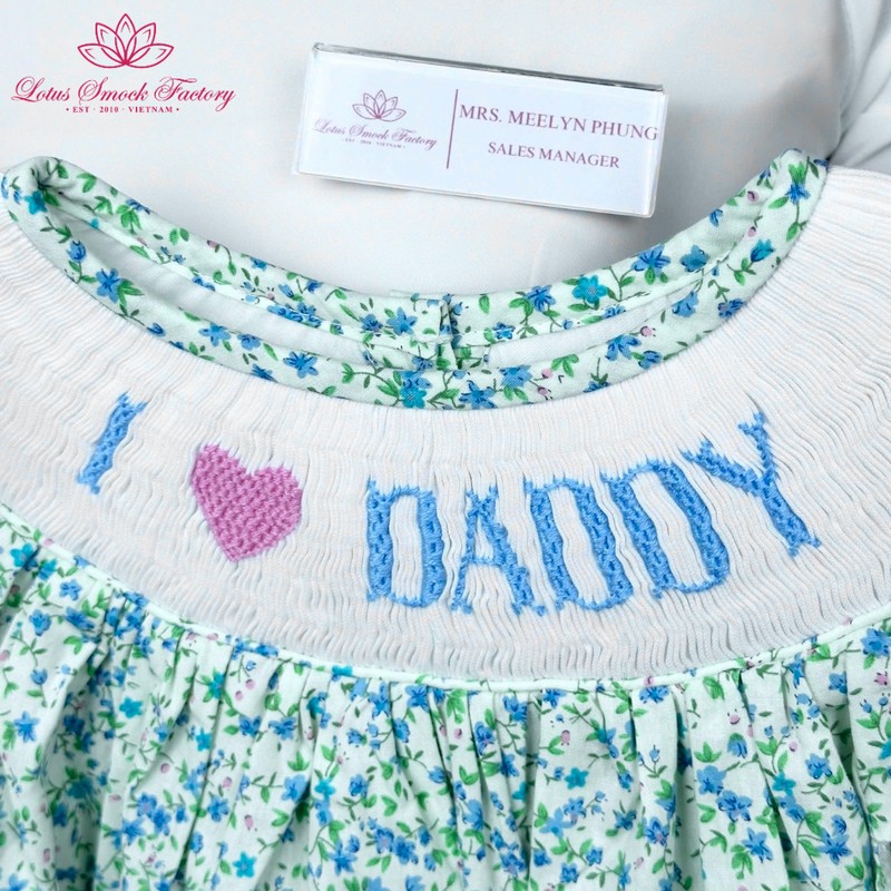 Green Flower Dress Wholesale Smocked Clothing