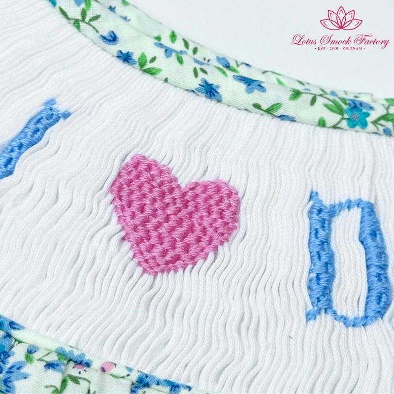 Green Flower Dress Wholesale Smocked Clothing