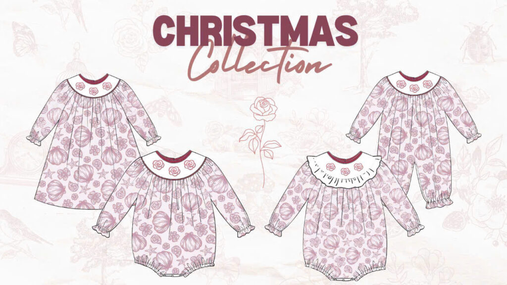 Rose 2D Design Wholesale Smocked Clothing