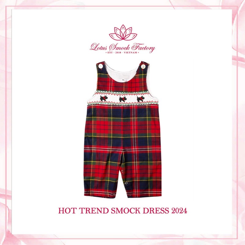 Cute Dog Longall Wholesale Smocked Clothing