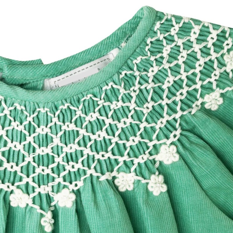 Green Bishop Dress Wholesale Smocked Clothing