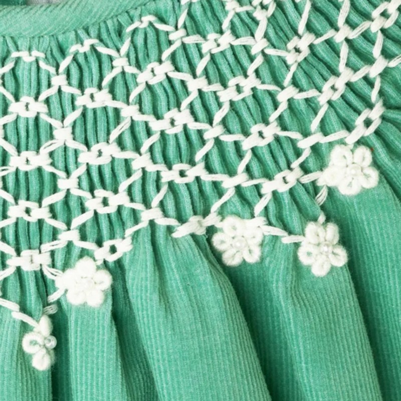 Green Bishop Dress Wholesale Smocked Clothing