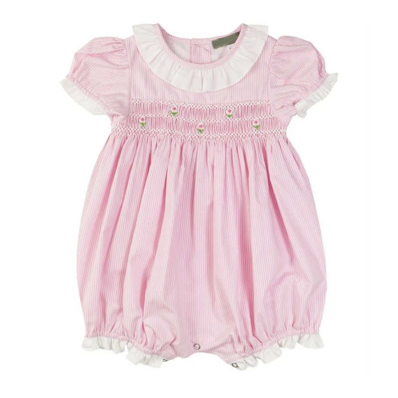 Pink Rose Bubble with Ruffle Wholesale Smocked Clothing
