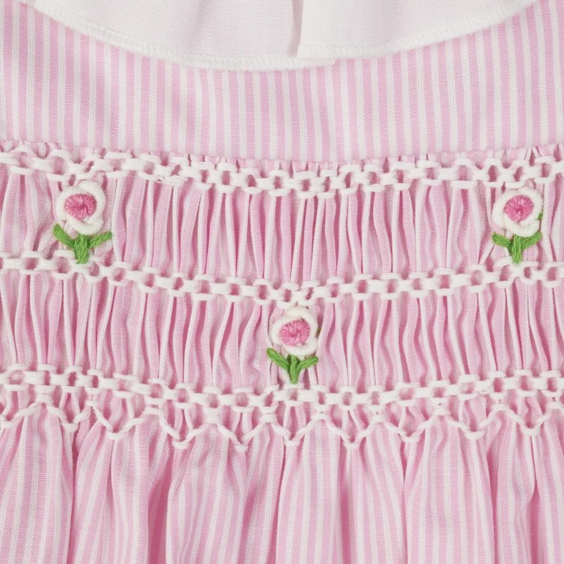 Pink Rose Bubble with Ruffle Wholesale Smocked Clothing