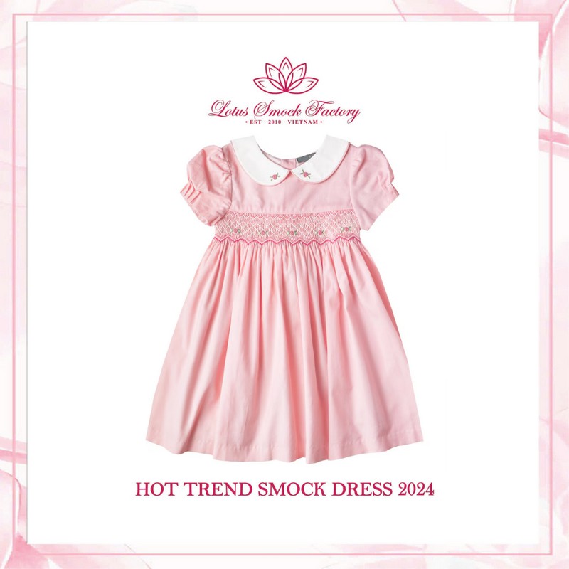 Salmon Pink Dress Wholesale Smocked Clothing