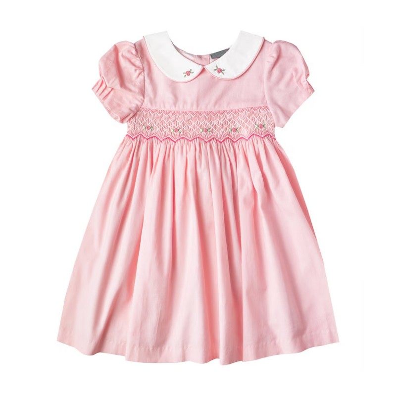 Salmon Pink Dress Wholesale Smocked Clothing