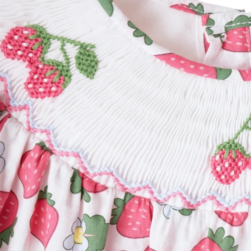 Strawberry Bishop Dress Wholesale Smocked Clothing