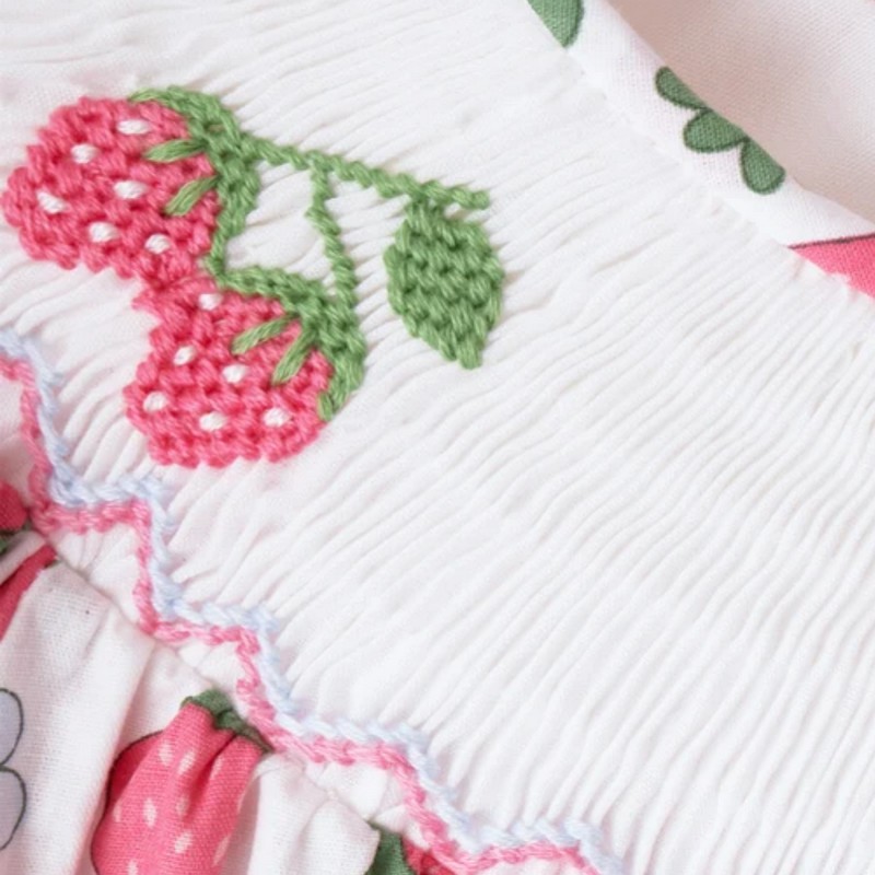 Strawberry Bishop Dress Wholesale Smocked Clothing