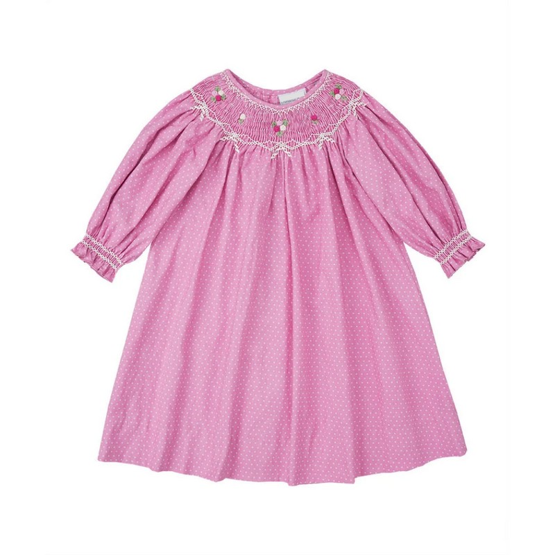 Taffy Pink Bishop Dress Wholesale Smocked Clothing