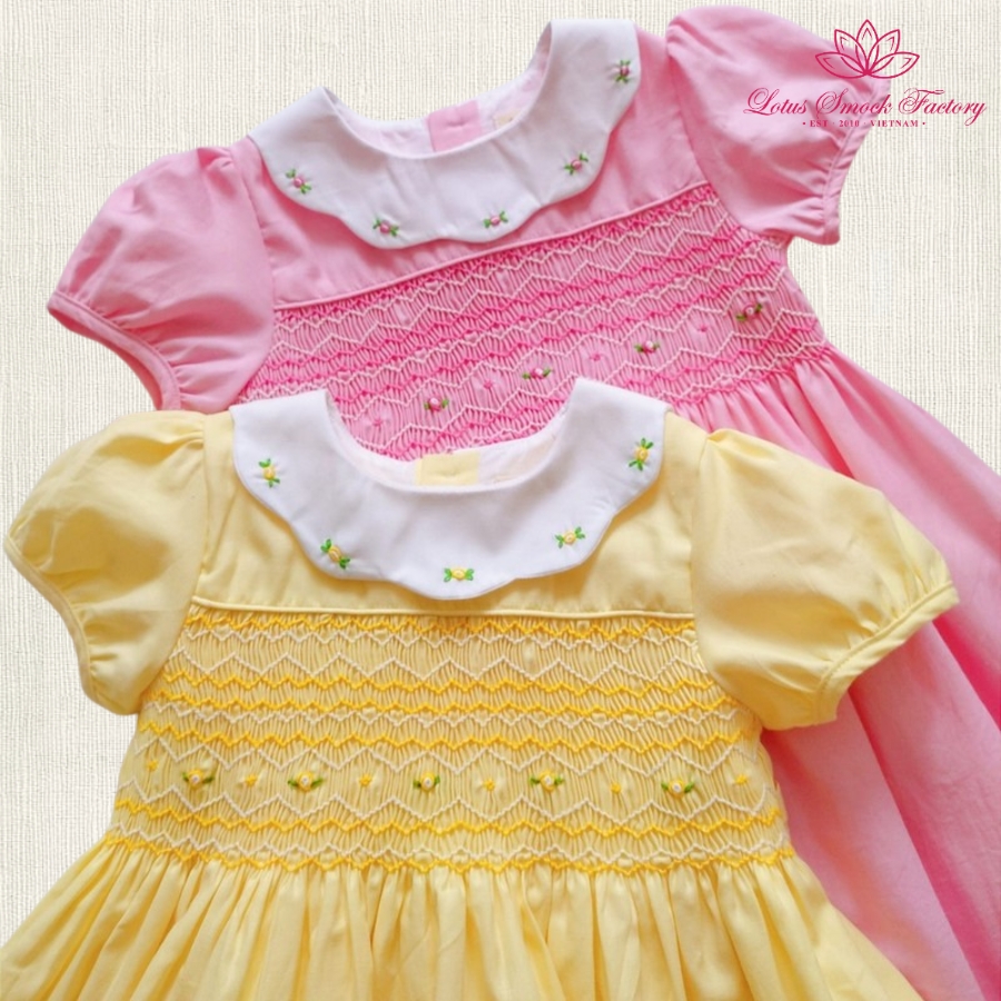 Blossom Smocked Twin Girl Dress Wholesale Smocked Clothing