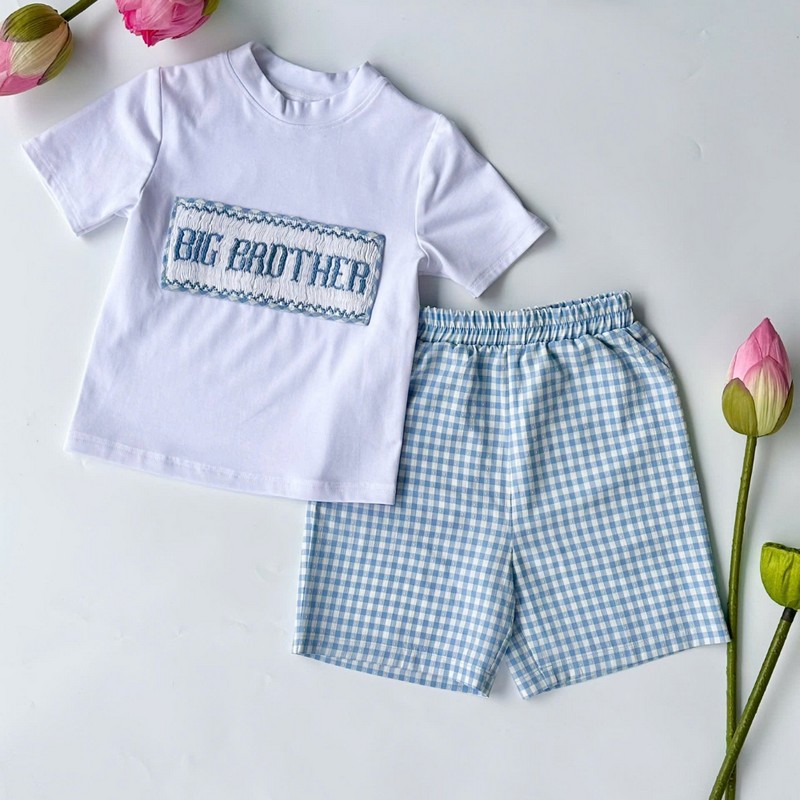 Blue Outfit Wholesale Smocked Clothing