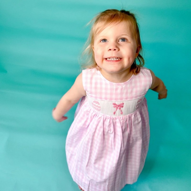 Easter Smocked Dress 2025 Pink Egg Dress Wholesale Smocked Clothing
