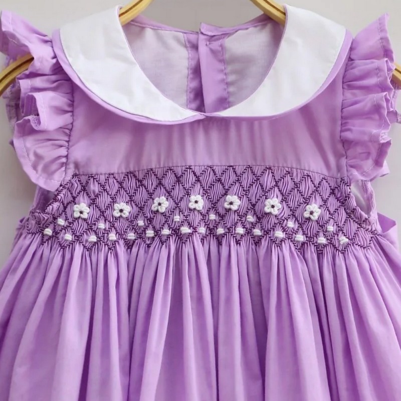 Easter Smocked Dress 2025 Purple Dress Wholesale Smocked Clothing