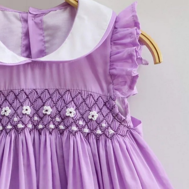 Easter Smocked Dress 2025 Purple Dress Wholesale Smocked Clothing