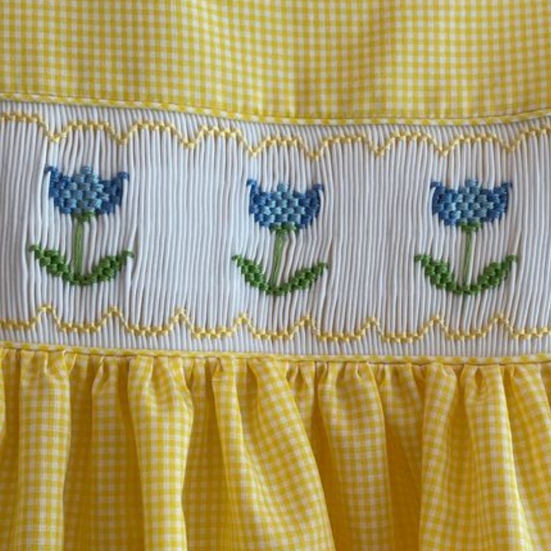 Easter Smocked Dress 2025 Yellow Tulip Dress Wholesale Smocked Clothing