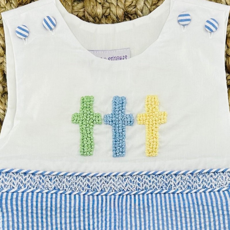 Easter Smocked Outfit 2025 Cross Shortall Wholesale Smocked Clothing