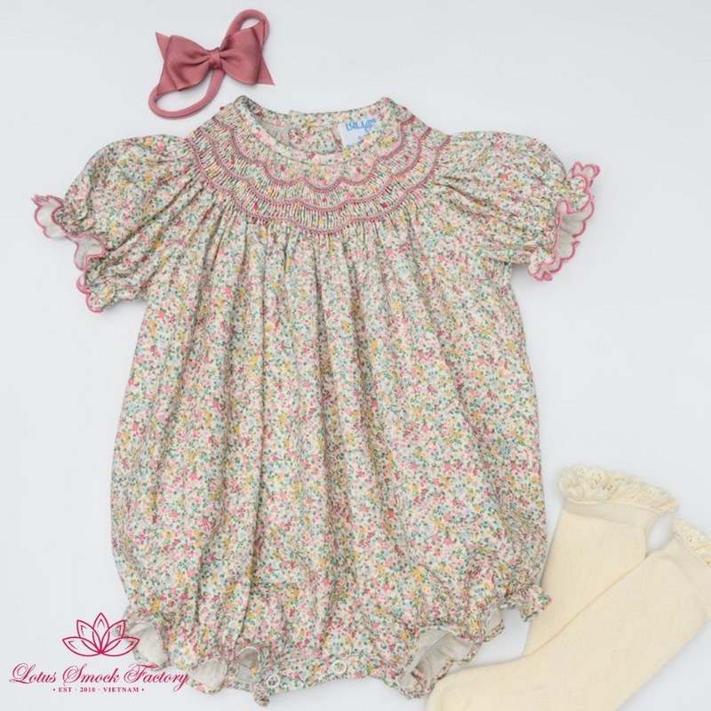 Easter Smocked Outfit 2025 Floral Bubble Wholesale Smocked Clothing