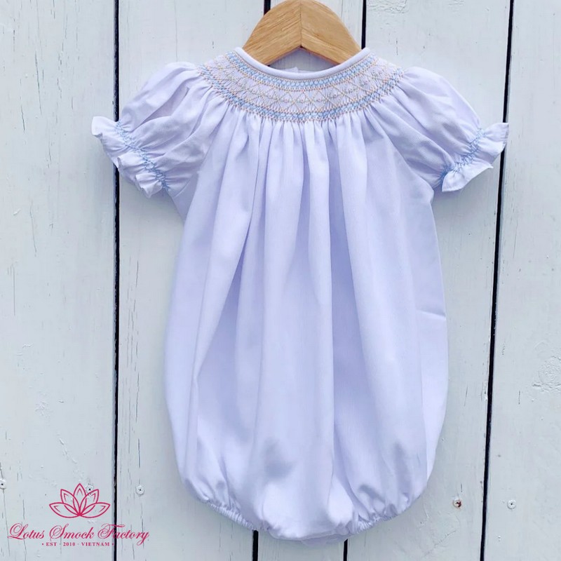 Easter Smocked Outfit 2025 Geometric Smocked Bubble Wholesale Smocked Clothing