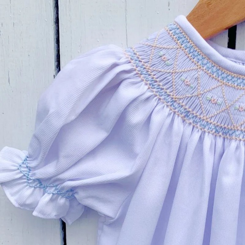 Easter Smocked Outfit 2026 Geometric Smocked Bubble Wholesale Smocked Clothing