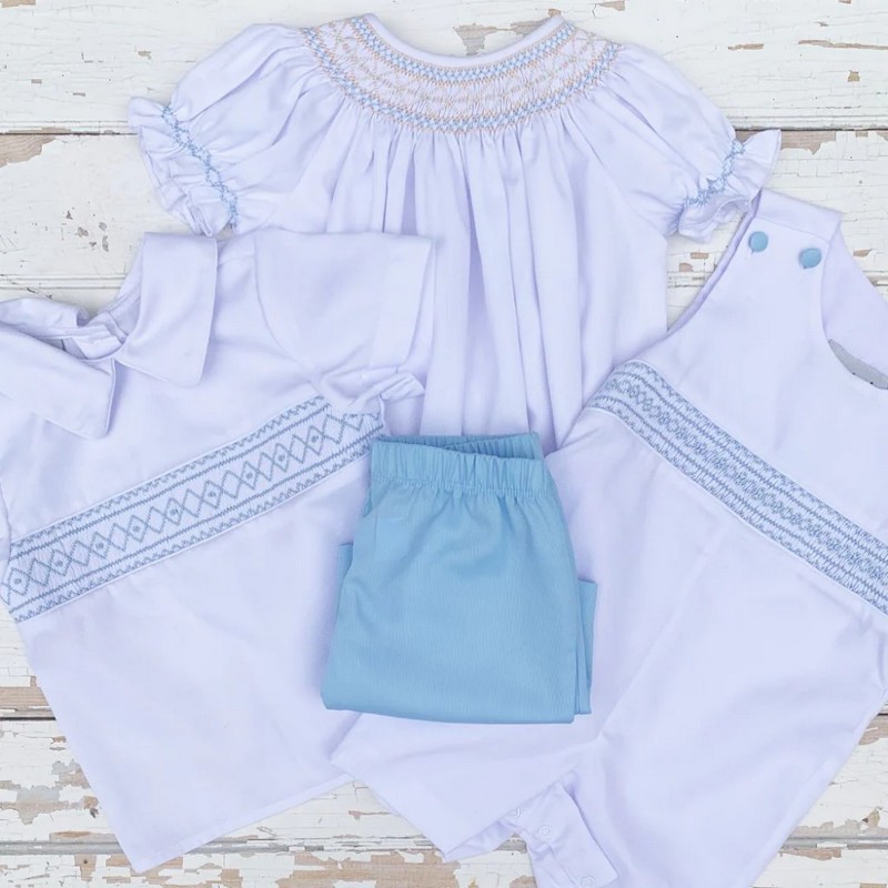 Easter Smocked Outfit 2026 Geometric Smocked Bubble Wholesale Smocked Clothing