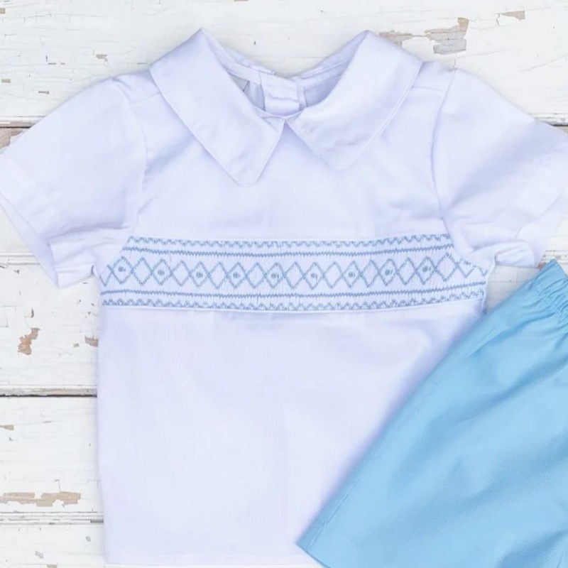 Easter Smocked Outfit 2026 Geometric Smocked Set Wholesale Smocked Clothing