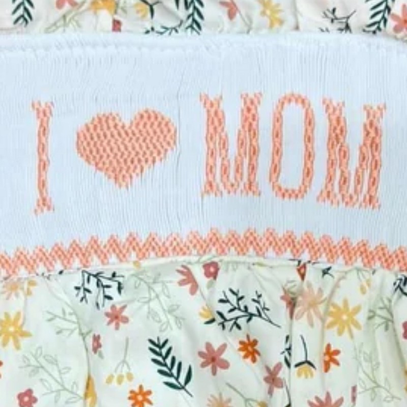 Floral I LOVE MOM Bubble 2026 Wholesale Smocked Clothing