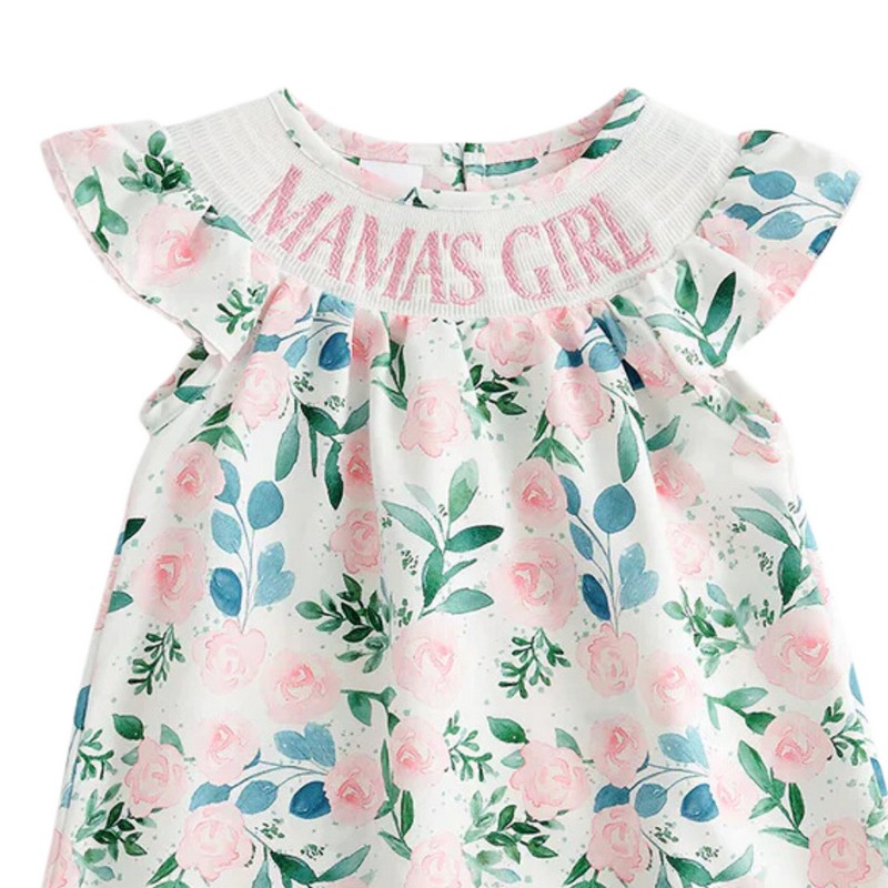 Floral MAMA GIRL Dress 2026 Wholesale Smocked Clothing