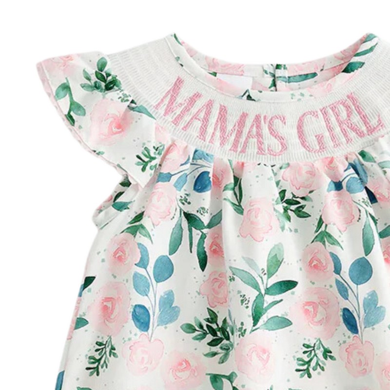 Floral MAMA GIRL Dress 2026 Wholesale Smocked Clothing