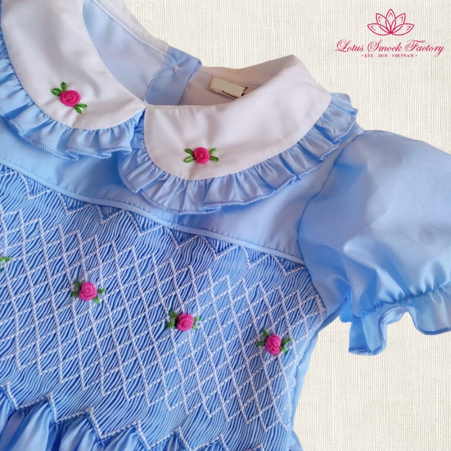 Blue Rose Smocked Dress Wholesale Smocked Clothing