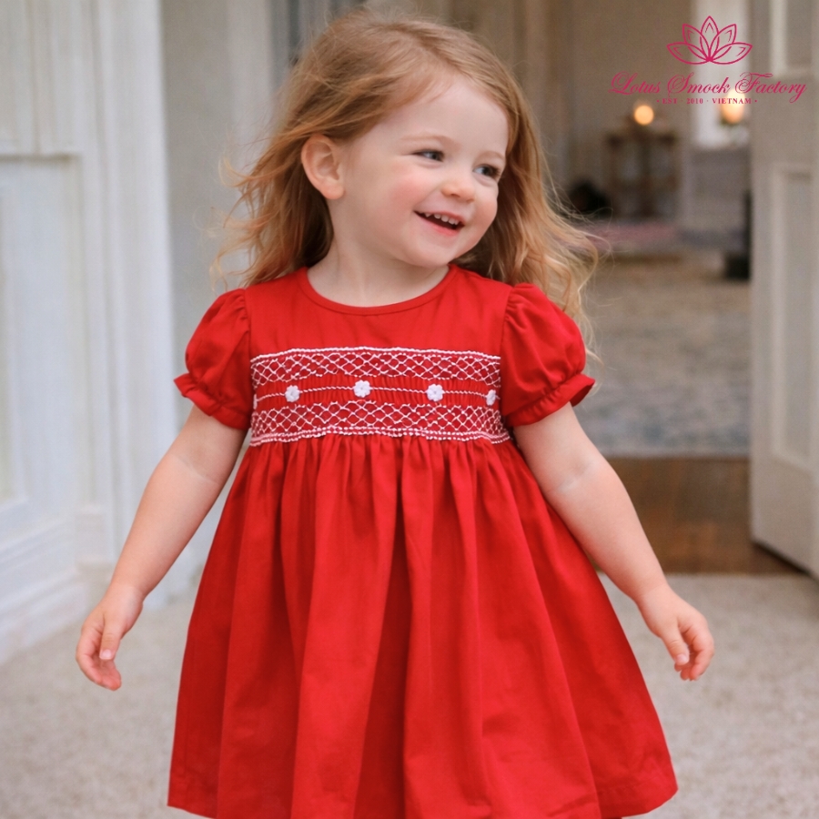 Ruby Cross-Smocked Dress Wholesale Smocked Clothing