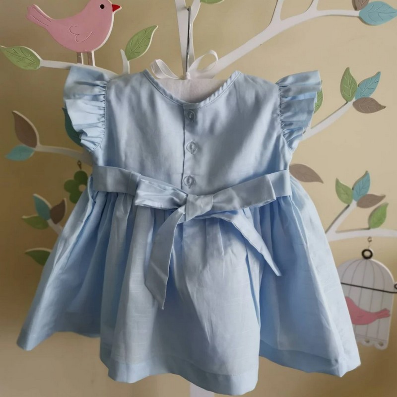Smocked Mother Day Outfit 2025 Blue Rose Dress Wholesale Smocked Clothing
