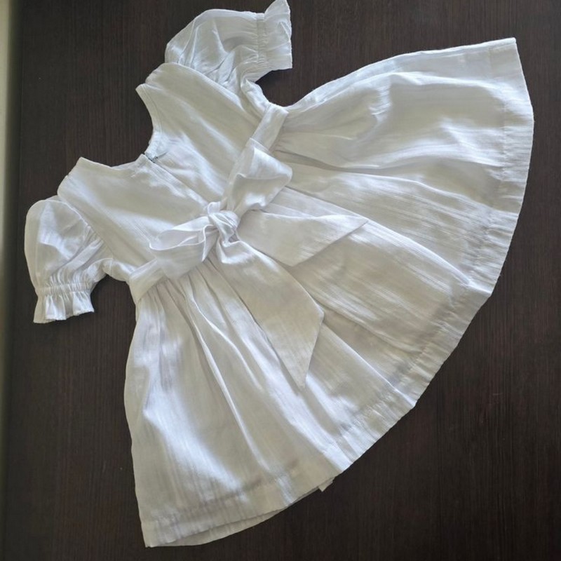 Smocked Mother Day Outfit 2025 White Rose Dress Wholesale Smocked Clothing
