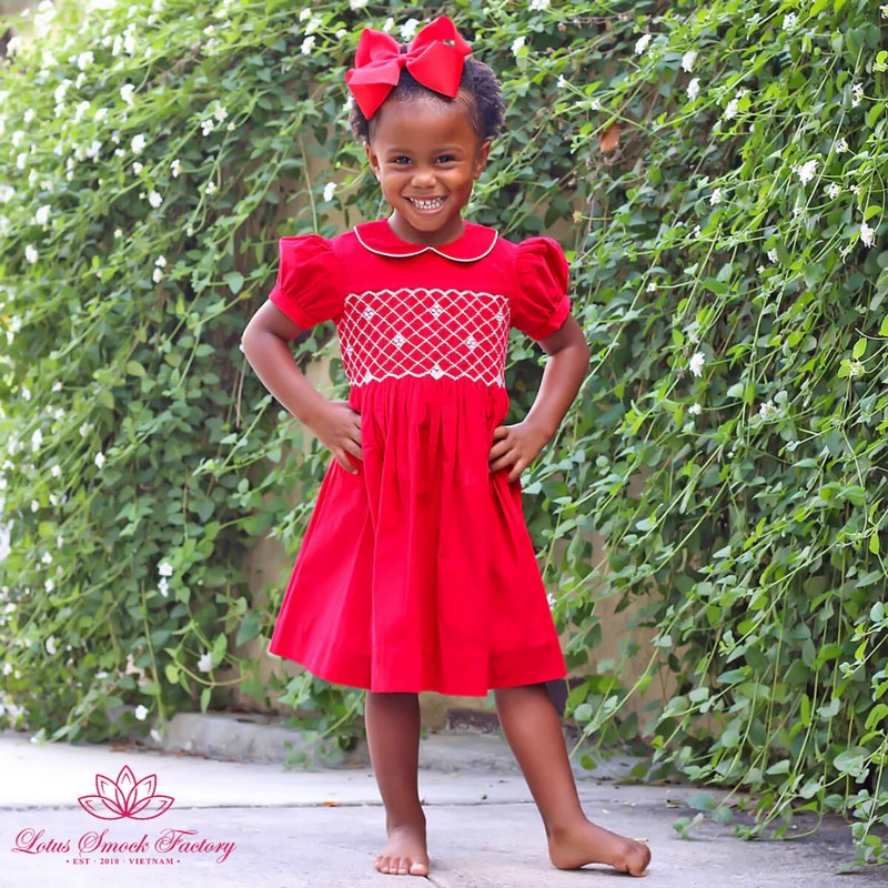 Smocked Valentine Dress 2025 Red Dress Wholesale Smocked Clothing