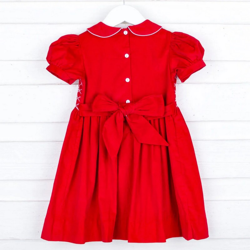 Smocked Valentine Dress 2025 Red Dress Wholesale Smocked Clothing