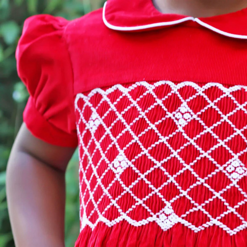 Smocked Valentine Dress 2025 Red Dress Wholesale Smocked Clothing