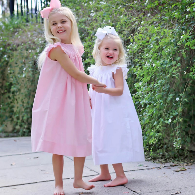 Smocked Valentine Dress 2025 White Bishop Dress Wholesale Smocked Clothing