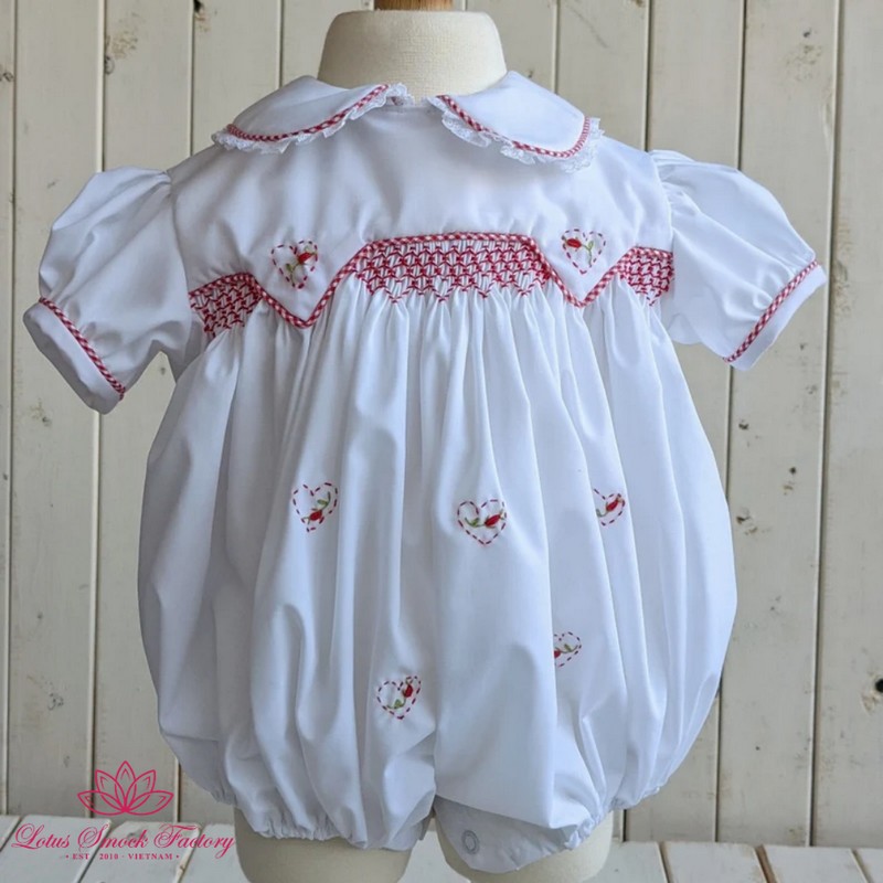 Smocked Valentine Outfit 2025 Heart Rose Bubble Wholesale Smocked Clothing