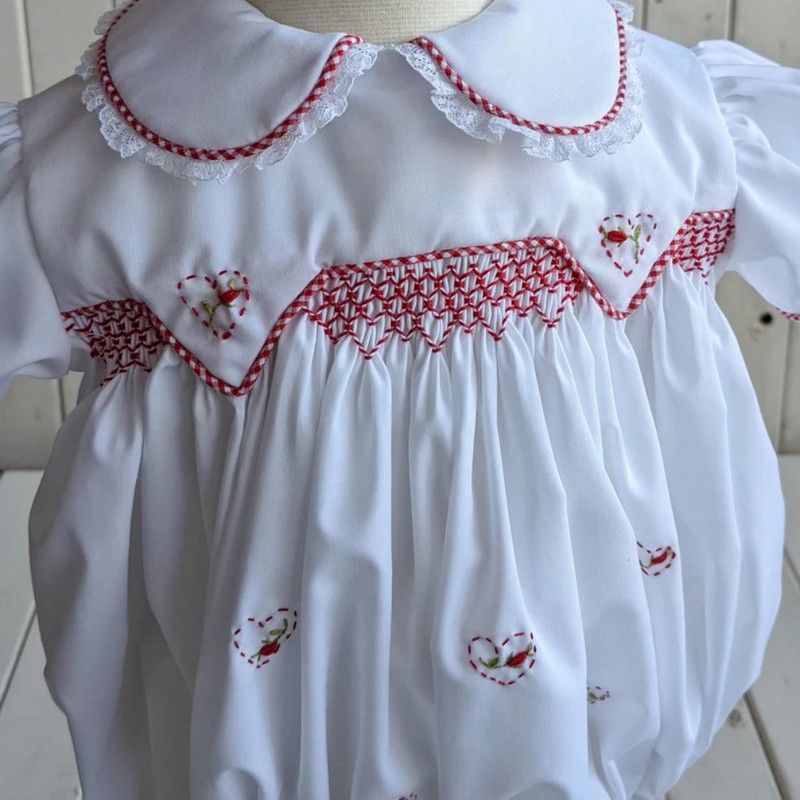 Smocked Valentine Outfit 2026 Heart Rose Bubble Wholesale Smocked Clothing