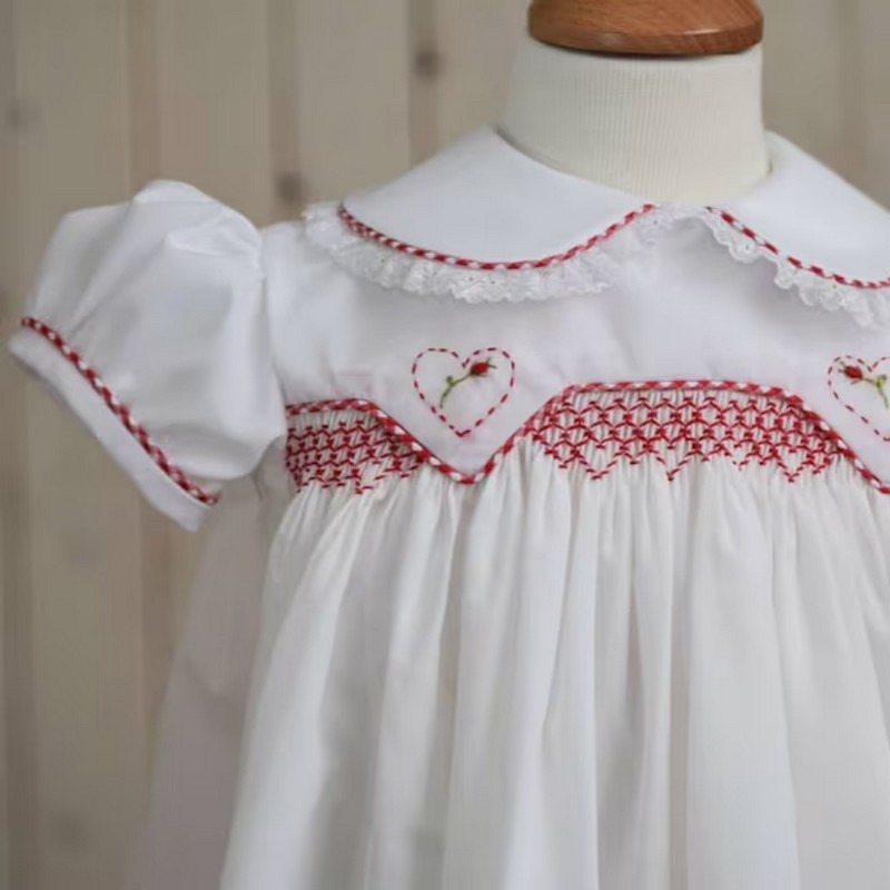 Smocked Valentine Outfit 2026 Heart Rose Bubble Wholesale Smocked Clothing