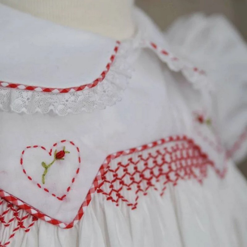 Smocked Valentine Outfit 2026 Heart Rose Bubble Wholesale Smocked Clothing