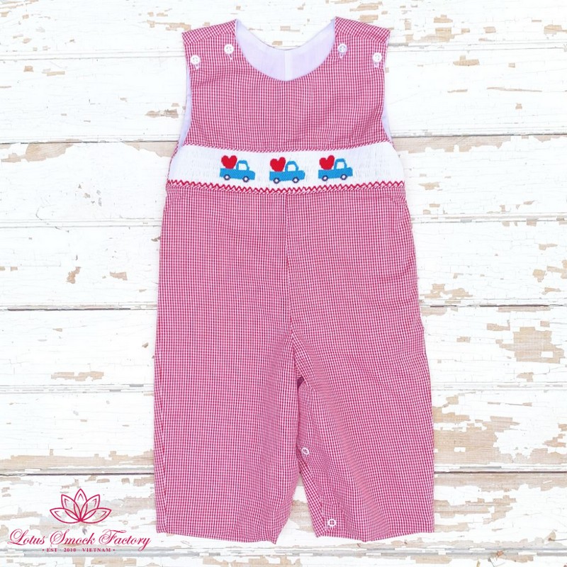Smocked Valentine Outfit 2025 Red Car Longall Wholesale Smocked Clothing