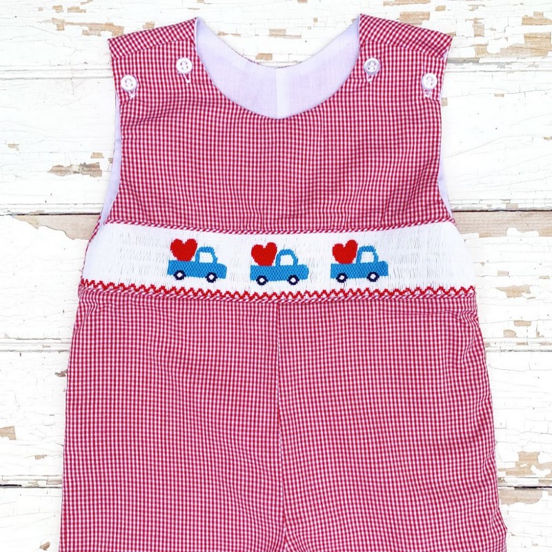 Smocked Valentine Outfit 2026 Red Car Longall Wholesale Smocked Clothing