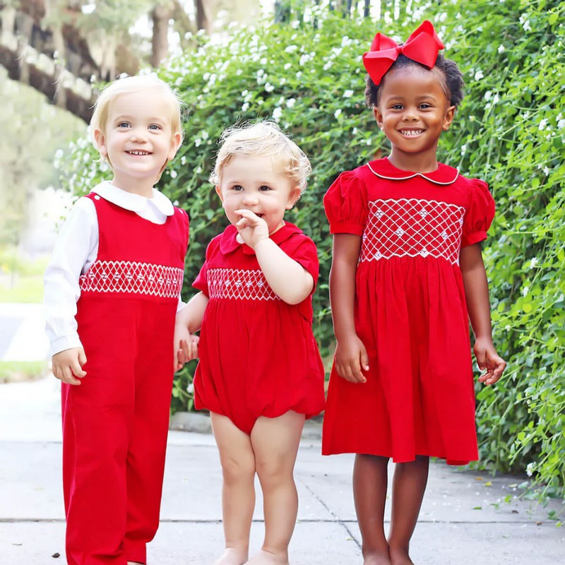 Smocked Valentine Outfit 2025 Red Longall Wholesale Smocked Clothing