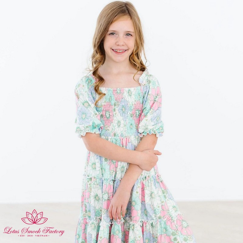 St Patrick Dress 2025 Floral Dress Wholesale Smocked Clothing