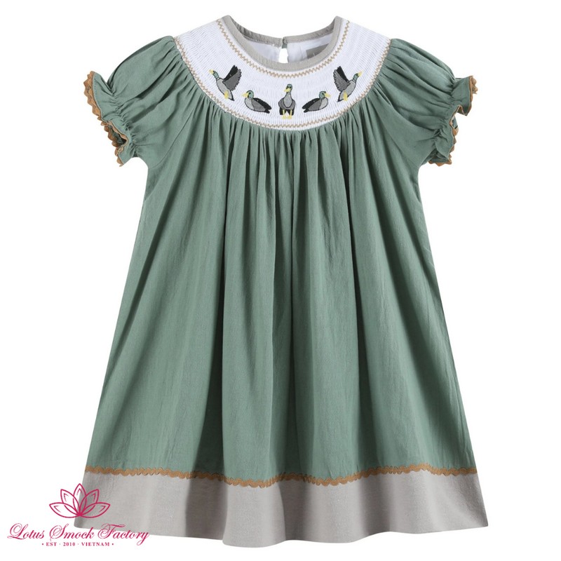 St Patrick Dress 2025 Green Duck Dress Wholesale Smocked Clothing